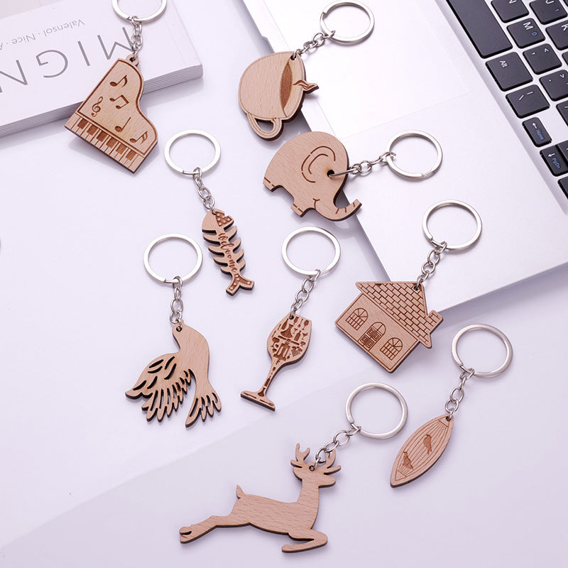 Wholesale Cartoon Cute Wooden Sign Keychain